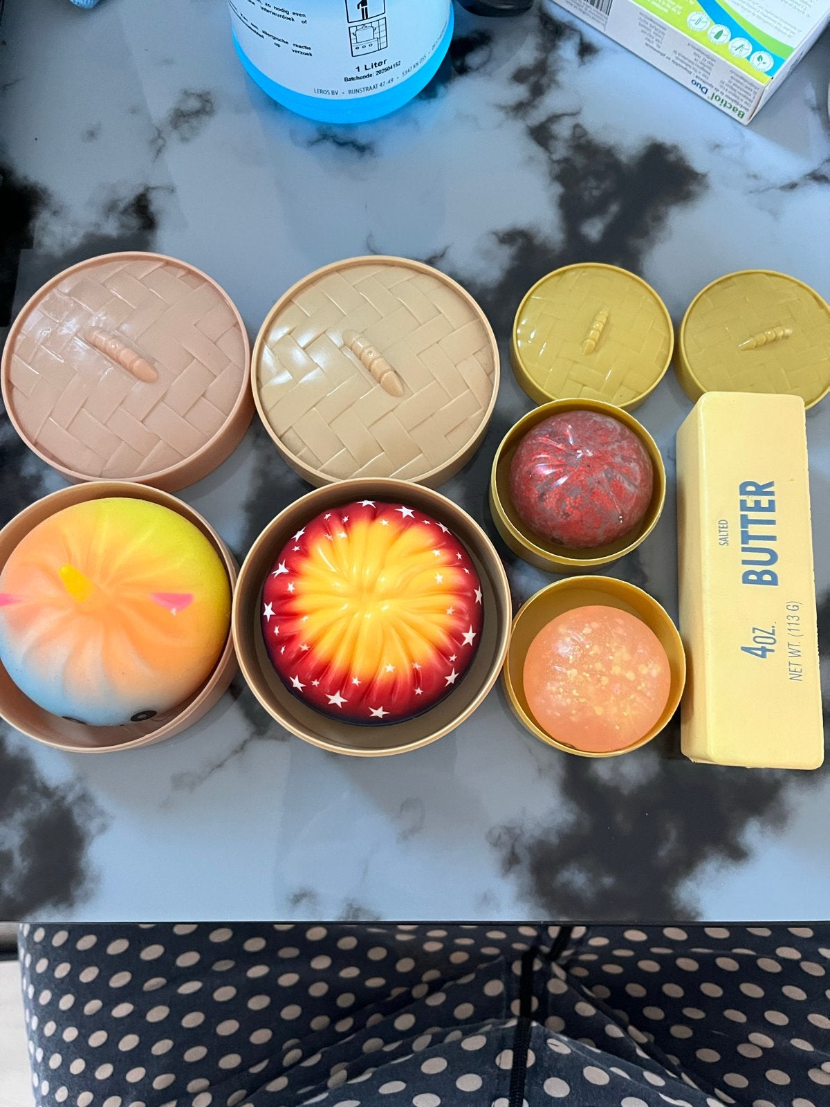 Squishy speelgoed set: broodjes en boter, Ophalen of Verzenden, Zo goed als nieuw, Jongen of Meisje