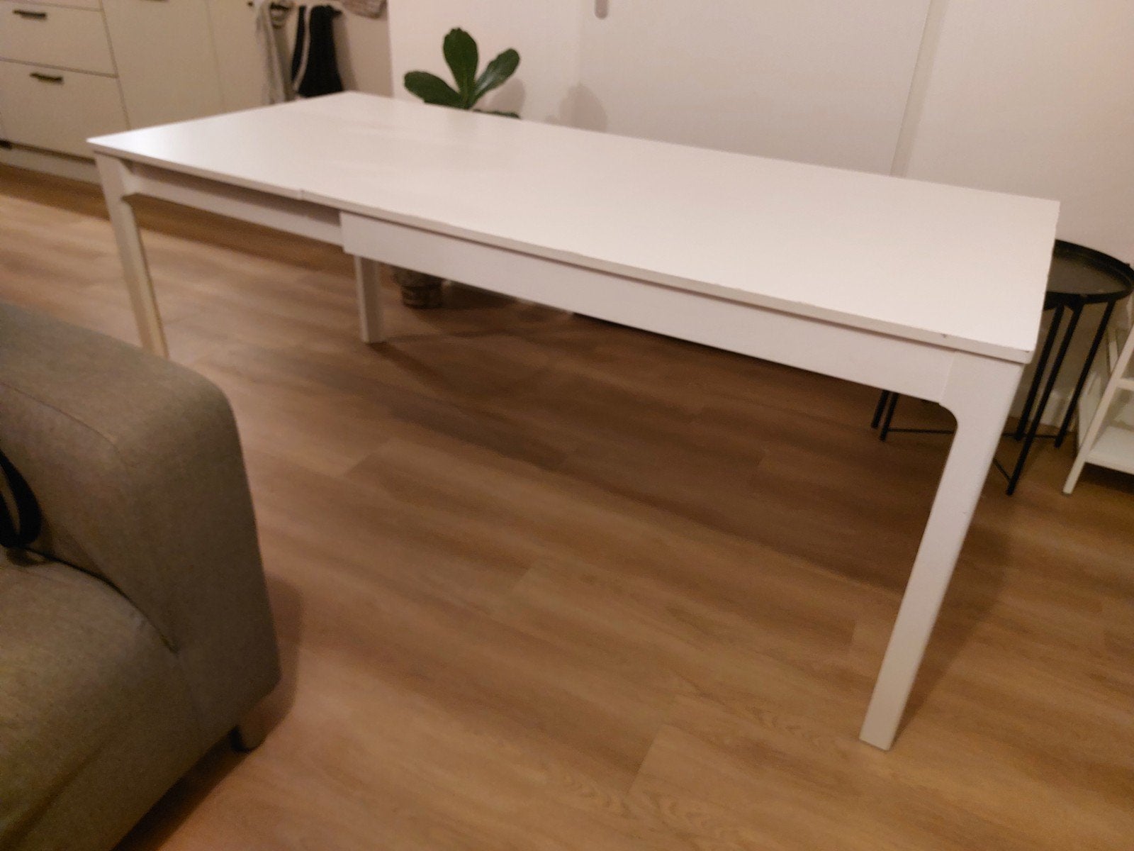 Uitschuifbare eettafel wit - 120/180 cm, Ophalen, Gebruikt, 50 tot 100 cm, Vijf personen of meer