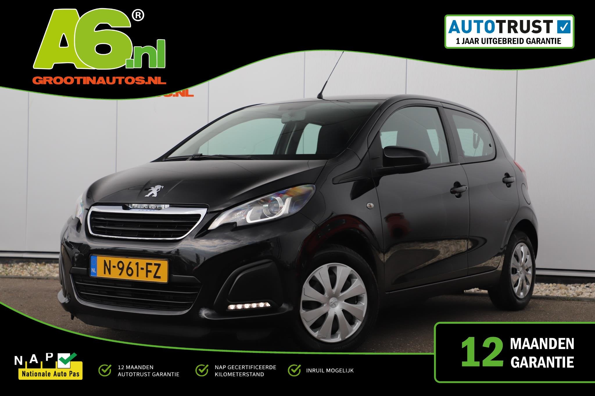 Peugeot 108 1.0 e-VTi Active Radio Bluetooth Airco Elektrisc, Auto's, Peugeot, Voorwielaandrijving, Gebruikt, Euro 6, Met garantie (alle)