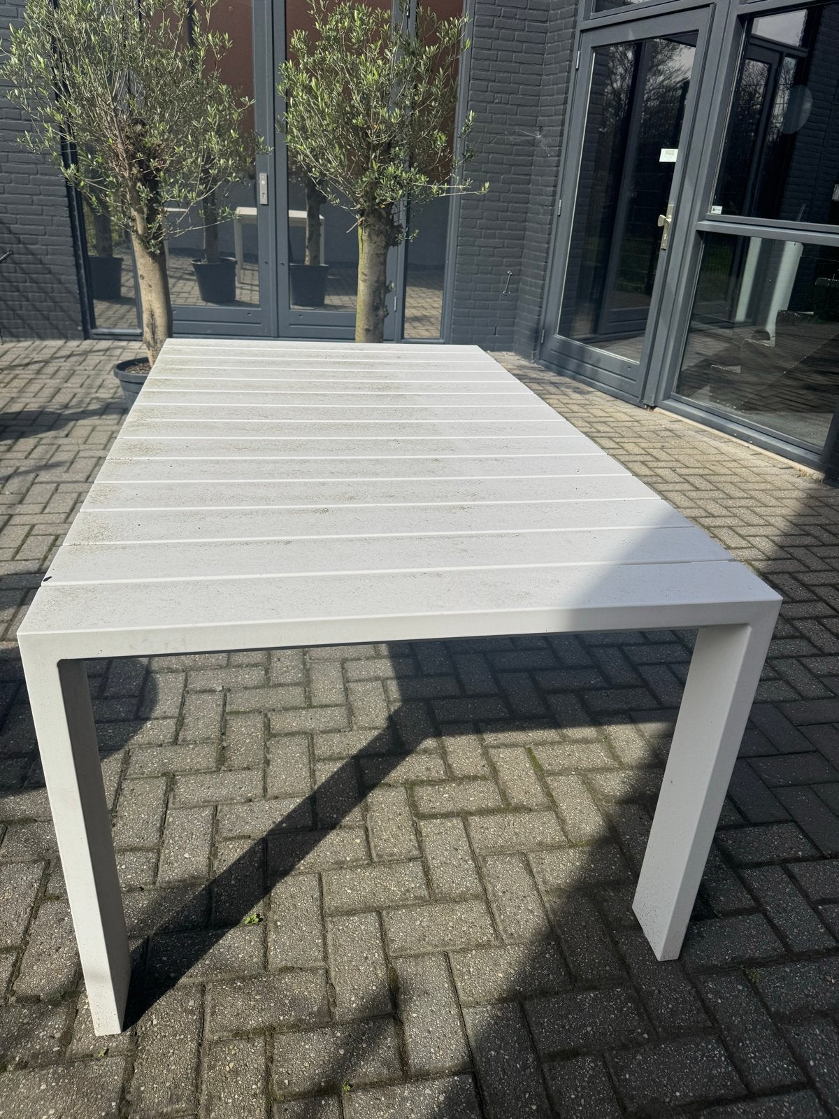 Borek Tuintafel 175.5x100x75 - Wit, Tuin en Terras, Ophalen, Gebruikt, Rechthoekig, Aluminium