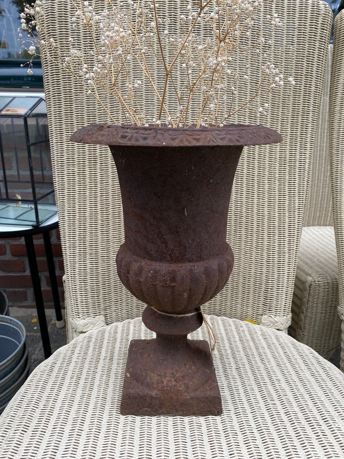 Leuke Gietijzeren Tuinvaas, Vaas, Pot, Brocante, Tuin en Terras, Tuinvazen, Ophalen