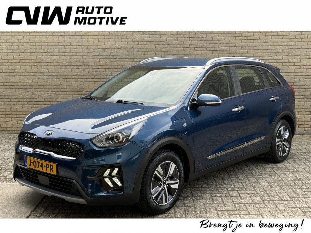 Kia Niro 1.6 GDi 141pk PHEV | DynamicLine | Lederen bekledin, Auto's, Kia, Gebruikt, Automatische klimaatregeling, Blauw, Bedrijf