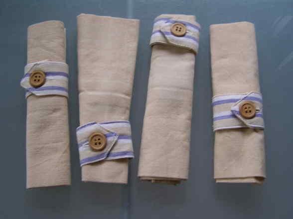 4 servetten met bandjes, Ophalen of Verzenden, Nieuw, Wit, Overige typen