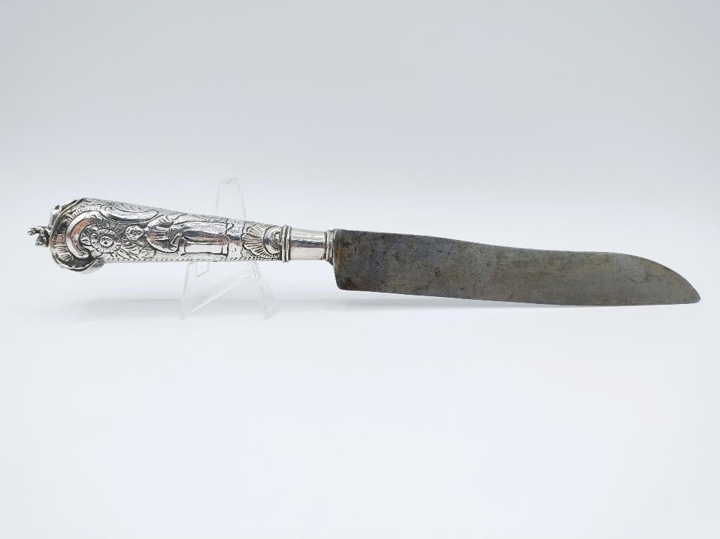 Fries mes met zilveren heft, A. Offringa, Huizum, 18e eeuws, Antiek en Kunst, Antiek | Goud en Zilver, Verzenden, Zilver