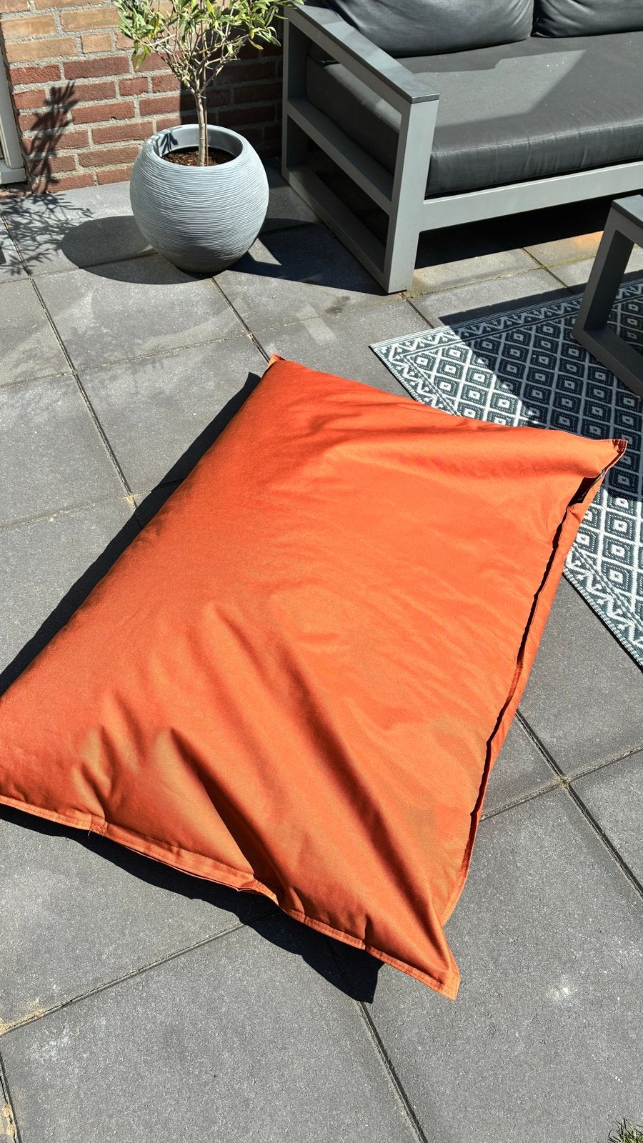Zitzak LABEL cognac/diep oranje, Ophalen, Zo goed als nieuw