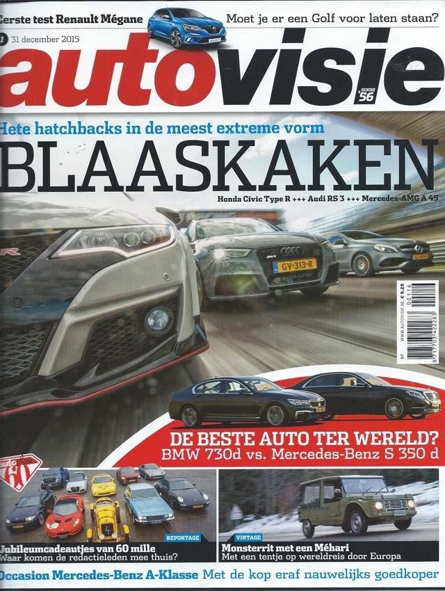 Autovisie 1 2016 : Citroen Mehari - Audi RS3 - Honda Civic R, Ophalen of Verzenden, Gelezen, Algemeen