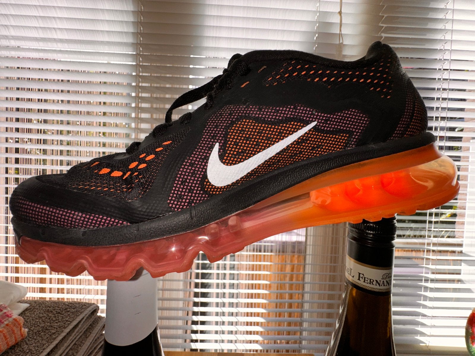 Nike Air Max 2014 Gray Orange Volt 7,5/38 Zo goed als nieuw, Ophalen of Verzenden, Zo goed als nieuw, Hardlopen, Hardloopschoenen
