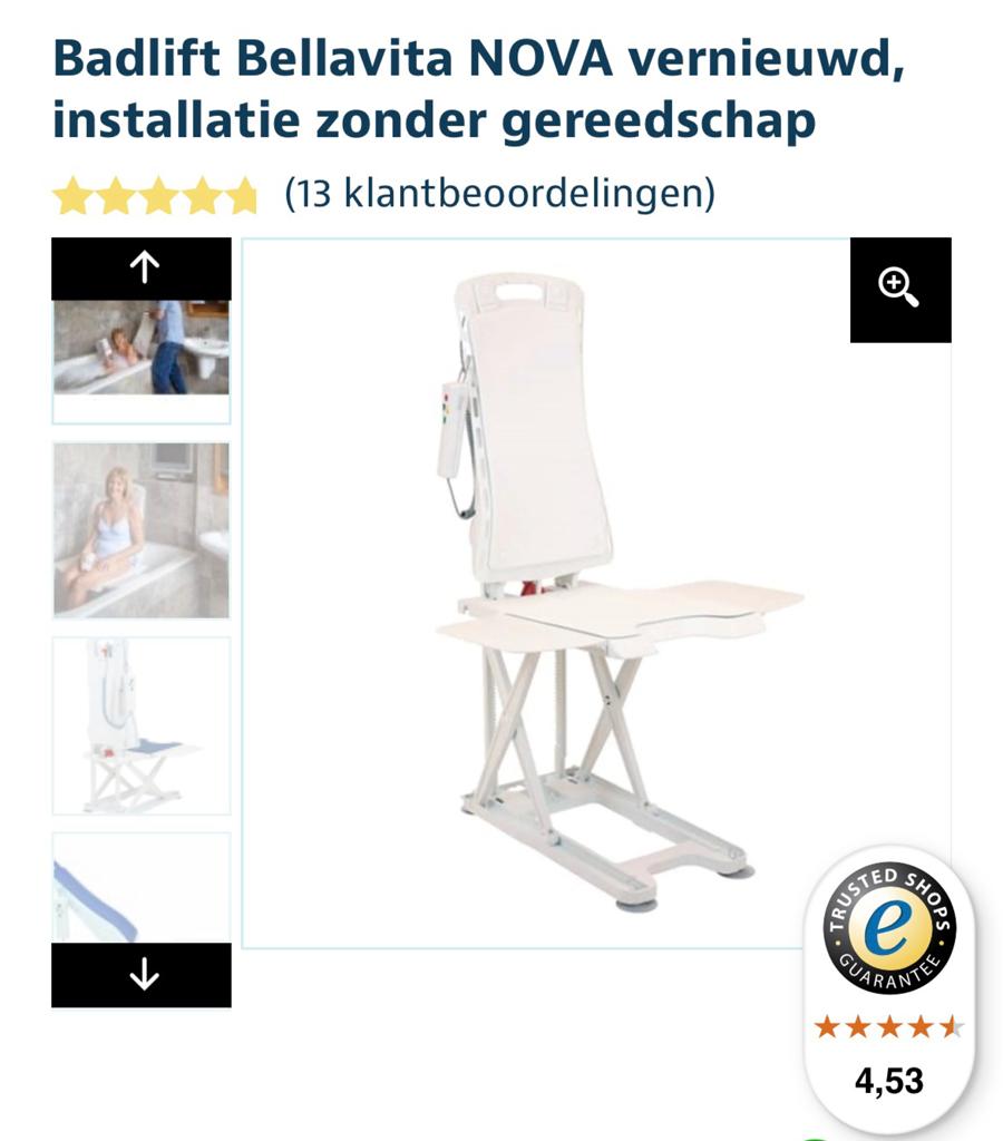 Badlift Bellavita NOVA vernieuwd,installatie zonder gereedsc, Ophalen, Zo goed als nieuw