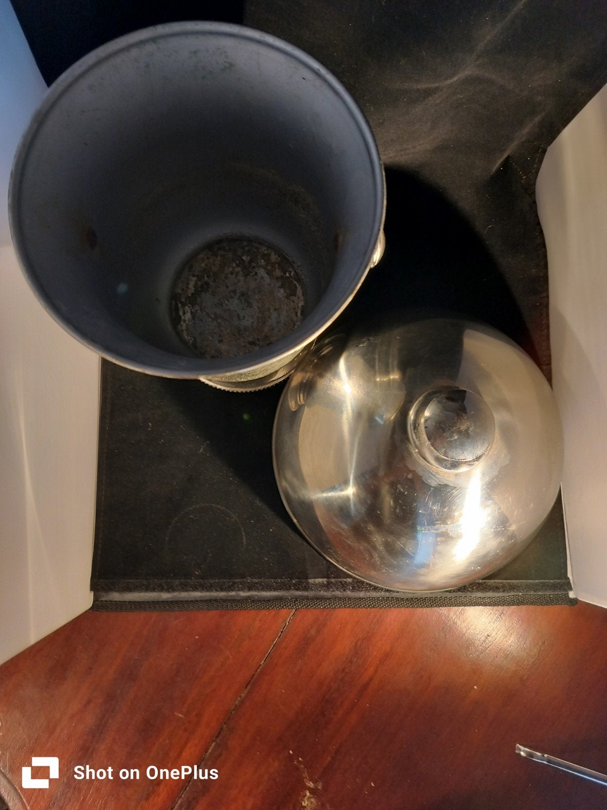 Vintage Verzilverde Champagnekoeler met Deksel, Antiek en Kunst, Ophalen of Verzenden