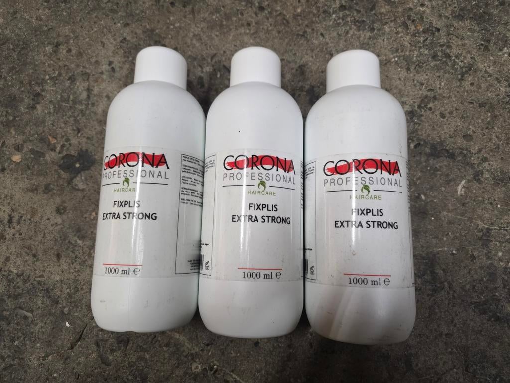 3x Corona Professional Fixplis Extra Strong 1000ml, Kontichsesteenweg 23, B-2630 Aartselaar, Belgium, Gel, Wax, Haarlak of Mousse
