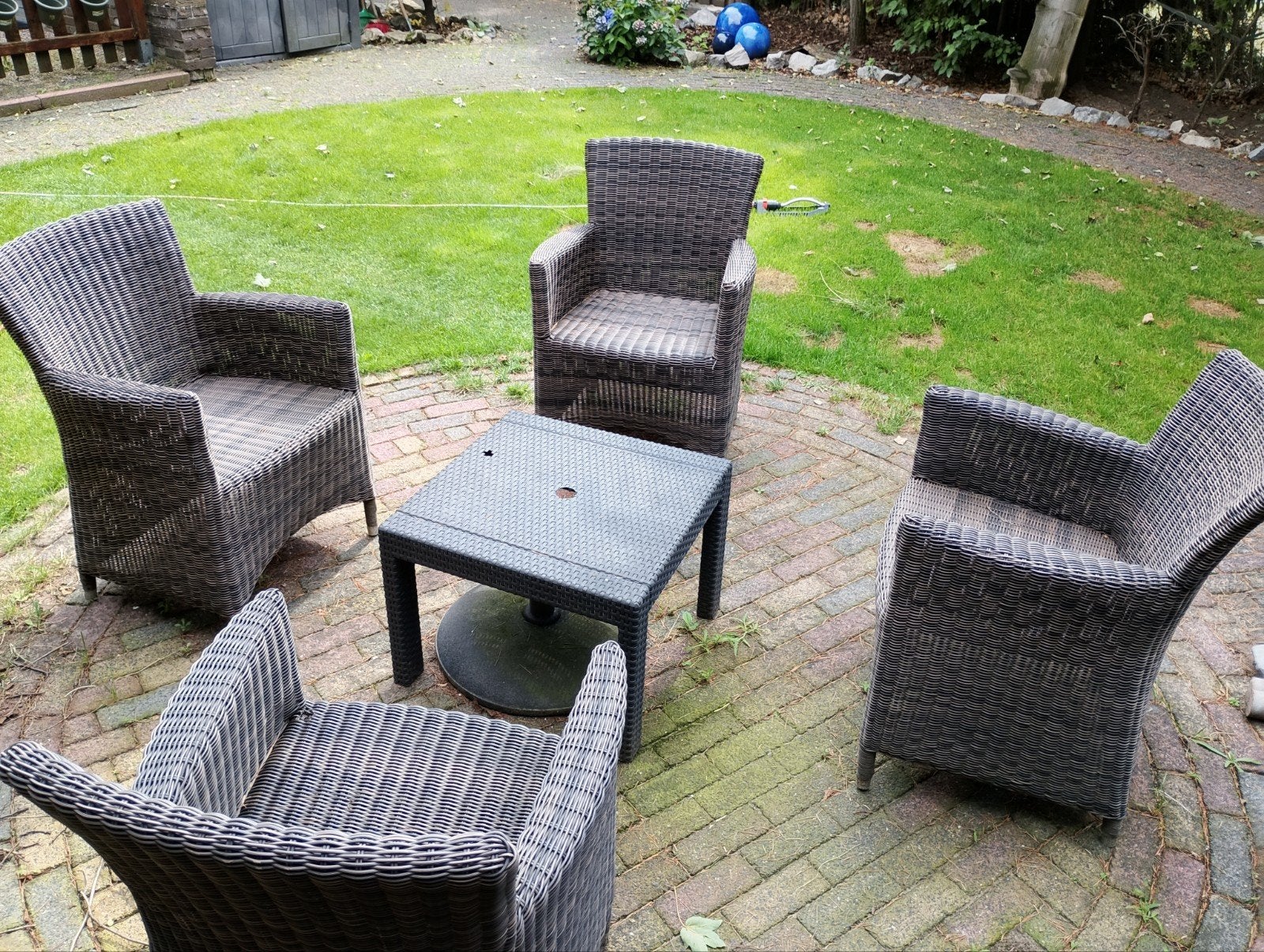 Bellagio Wicker Tuinstoelen set van 4, Tuin en Terras, Tuinsets en Loungesets, 4 zitplaatsen, Gebruikt, Ophalen of Verzenden, Wicker