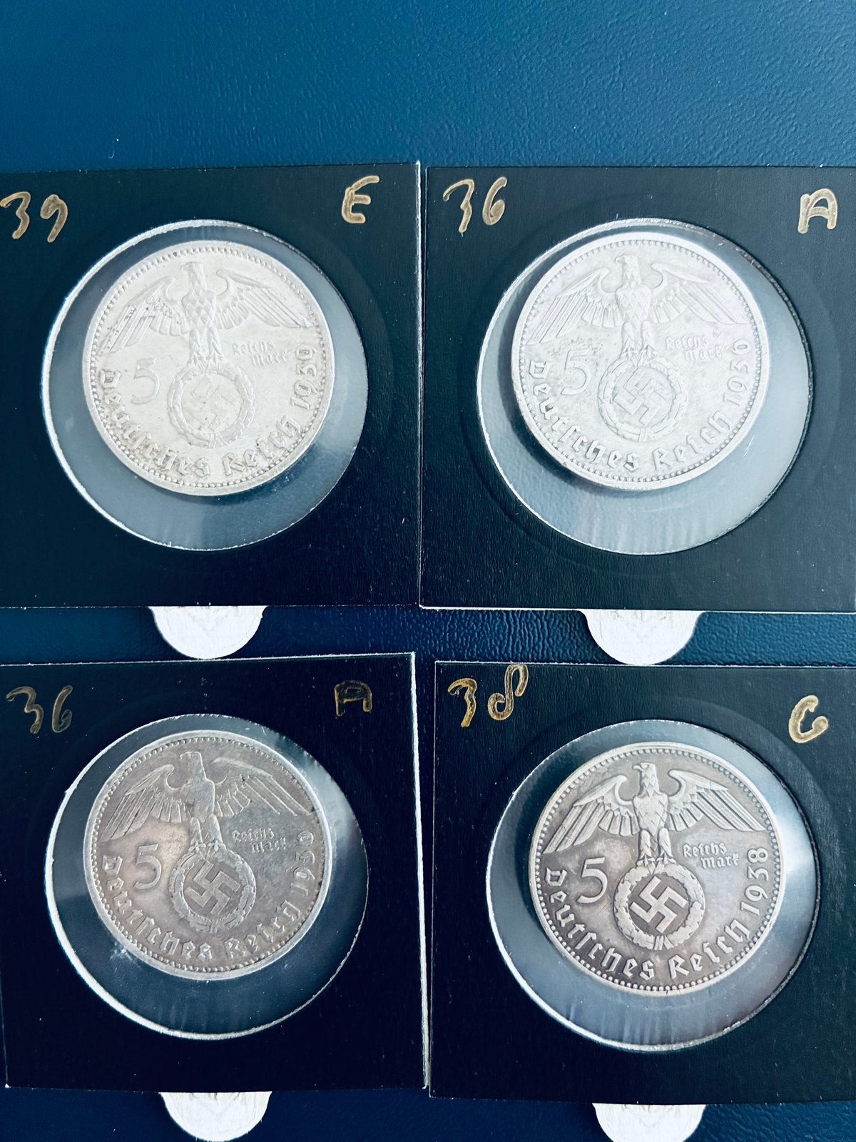 Zeldzame Duitse 5 Reichsmark munten (1934-1939), Ophalen of Verzenden, Overige typen
