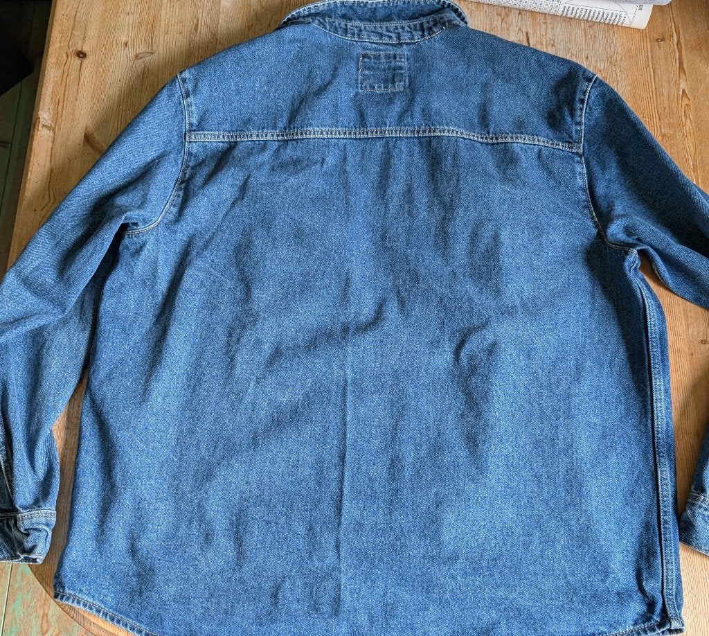 Spijkerblouse, Blauw, Ophalen of Verzenden, Zo goed als nieuw, Overige halswijdtes