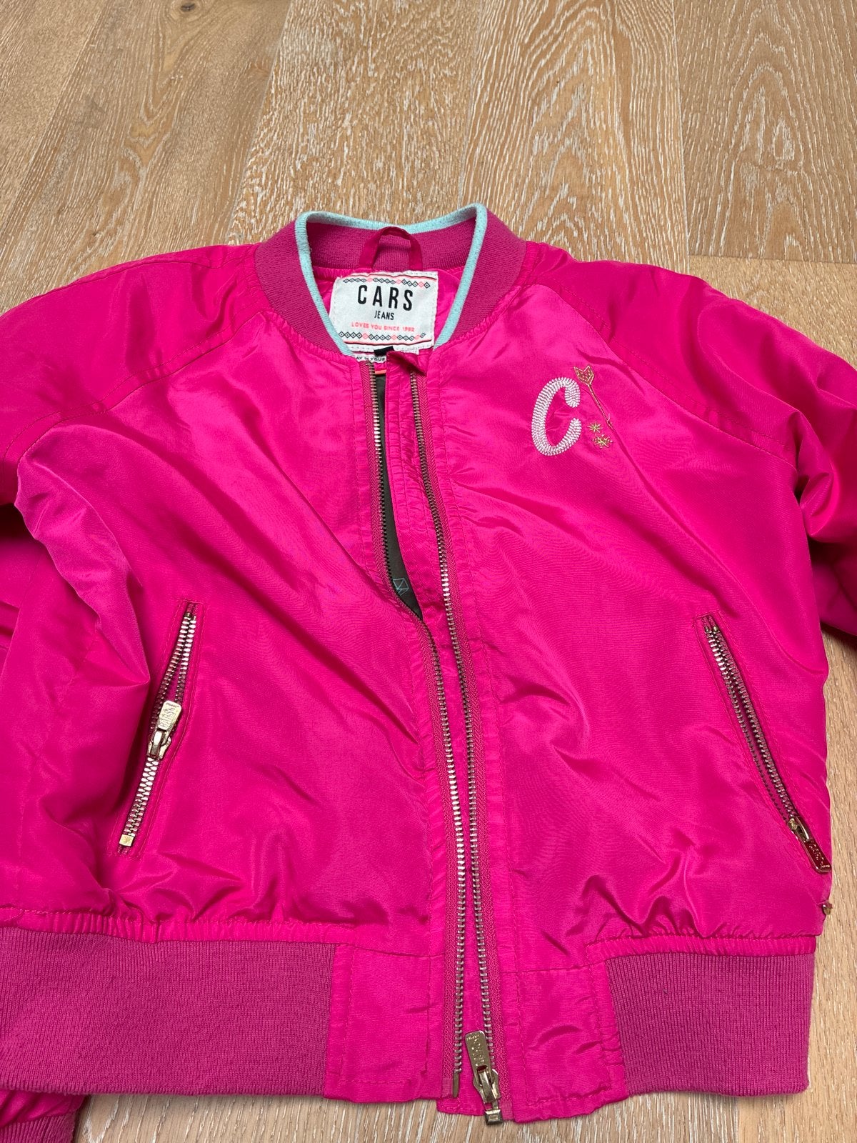 Roze Cars Jeans Bomberjack Maat 12, Ophalen of Verzenden, Zo goed als nieuw, Meisje