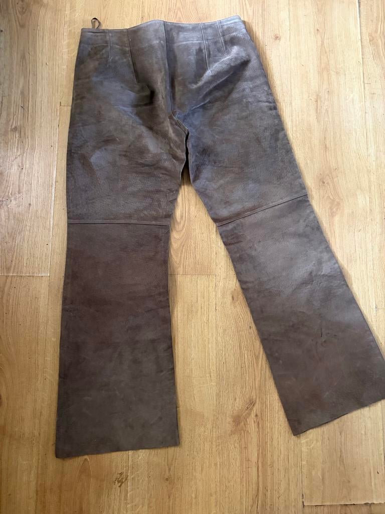 Donkerbruine Leren Broek - Maat 40, Maat 38/40 (M), Bruin, Ophalen of Verzenden, Lang