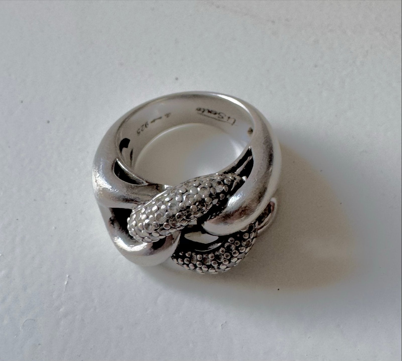 Prachtige zilveren ring 925, maat 19 mm, Ophalen, Gebruikt, 19 tot 20, Dame