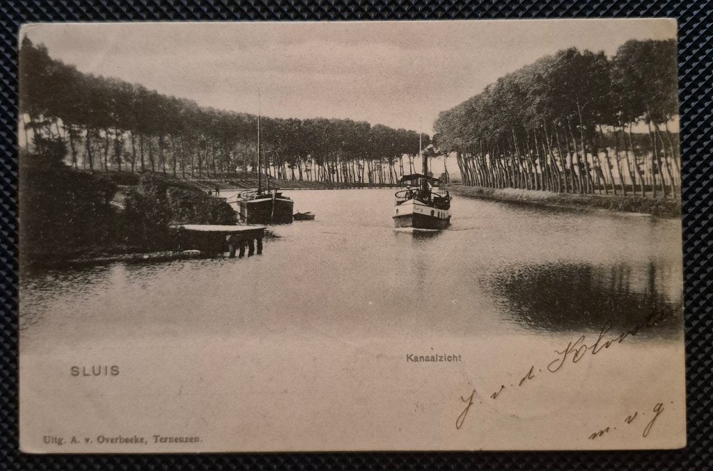 Sluis, kanaalzicht, Ophalen of Verzenden, Voor 1920, Gelopen, Zeeland