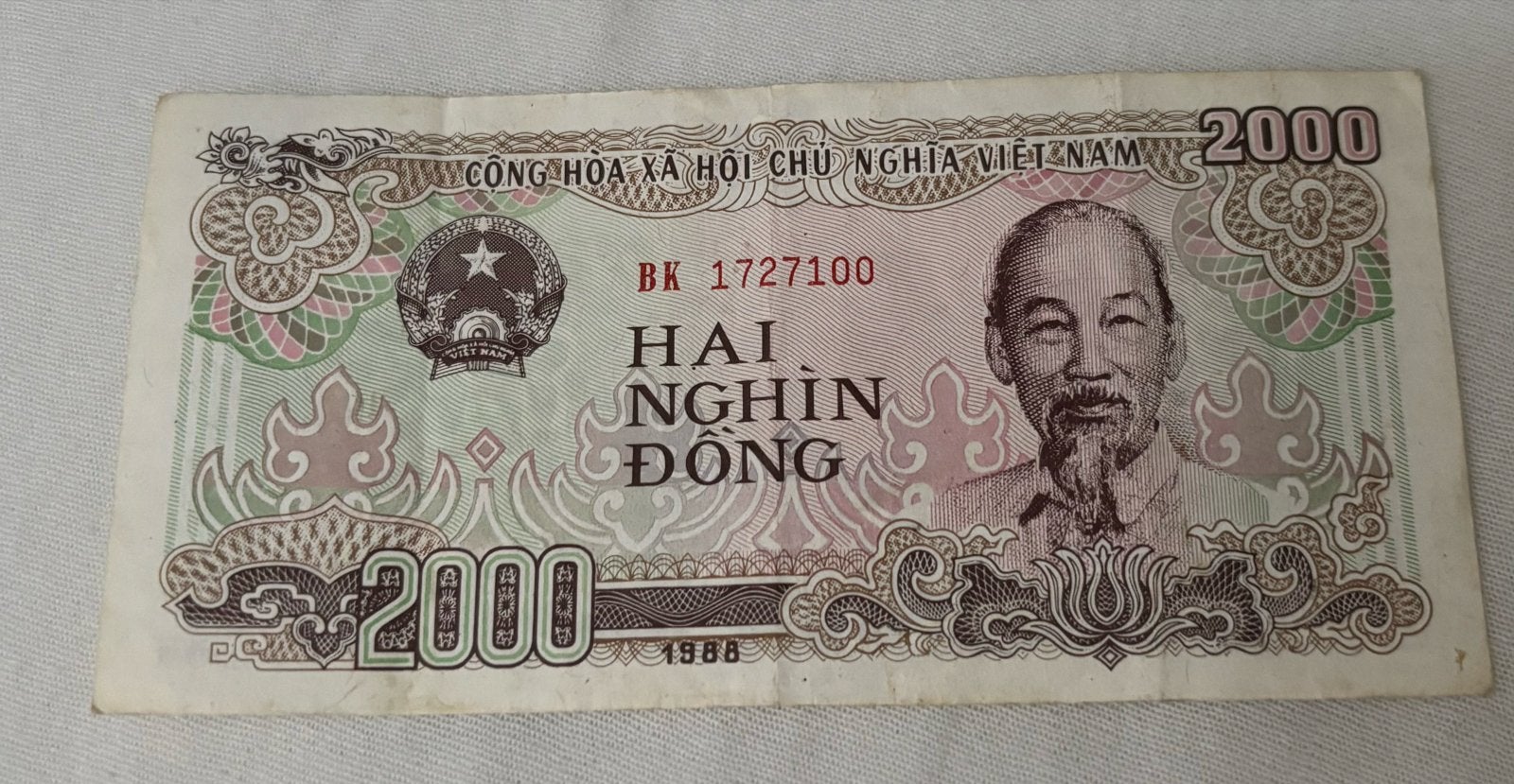 Vietnamese 2000 Dong biljet 1988 - Ho Chi Minh, Ophalen of Verzenden, Zuidoost-Azië, Los biljet