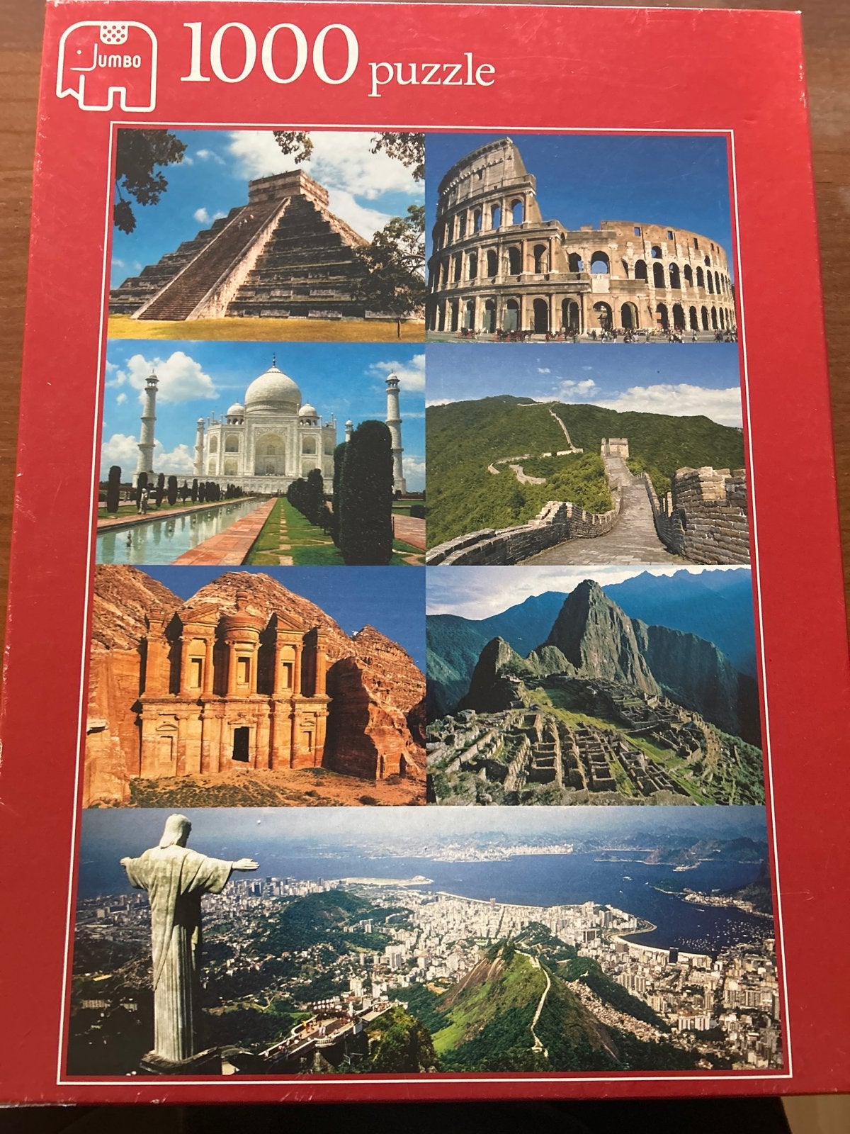 Jumbo 1000 stukjes puzzel - Wereldwonderen, Ophalen of Verzenden, 500 t/m 1500 stukjes, Gebruikt, Legpuzzel