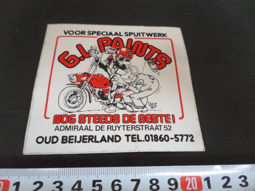 sticker strip rob gorter motor oud beijerland GL PAINTS, Ophalen, Zo goed als nieuw