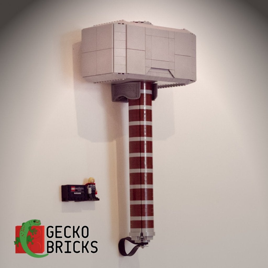 Wandbeugel geschikt voor LEGO Thor's Hamer Mjolnir 76209, Wandhanger, Zwart, Ophalen of Verzenden, Kunststof