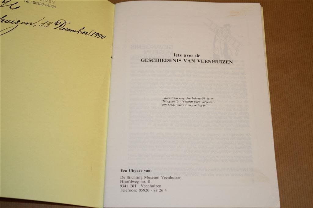 Iets over de geschiedenis van Veenhuizen., Ophalen of Verzenden, Gelezen