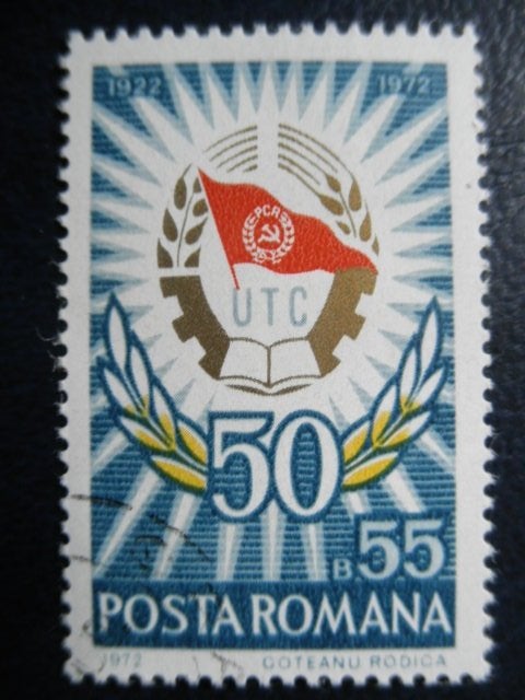 Postzegels Roemenië 1972 communistische jeugd - cw. € 0,50., Ophalen of Verzenden, Overige landen, Gestempeld
