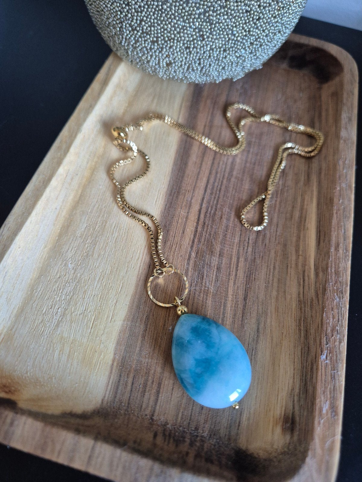 lange ketting, Blauw, Nieuw, Ophalen of Verzenden, Met edelsteen