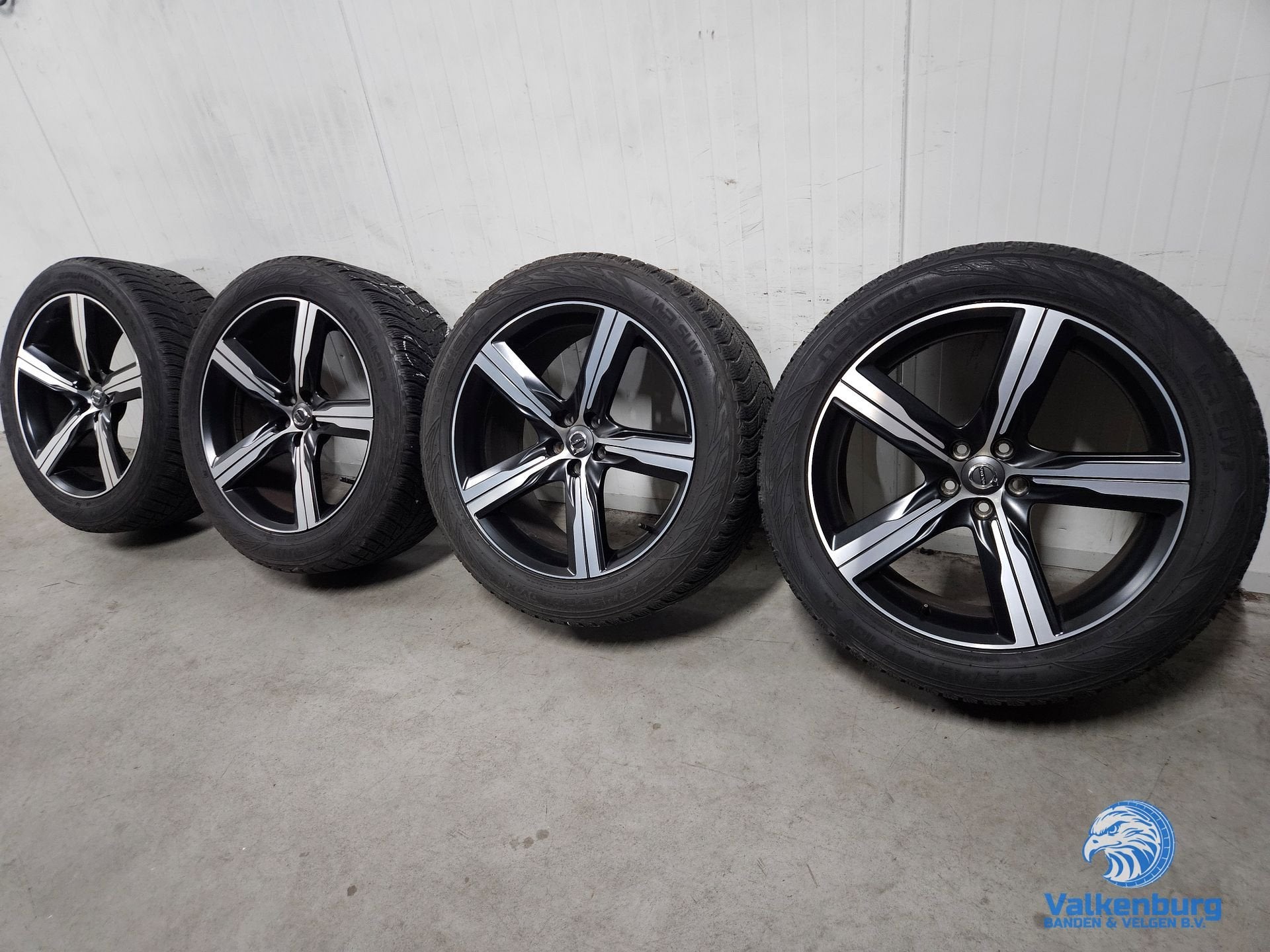 6-7mm! Originele Volvo XC90 5-Spoke Matt Black Diamond Cut R