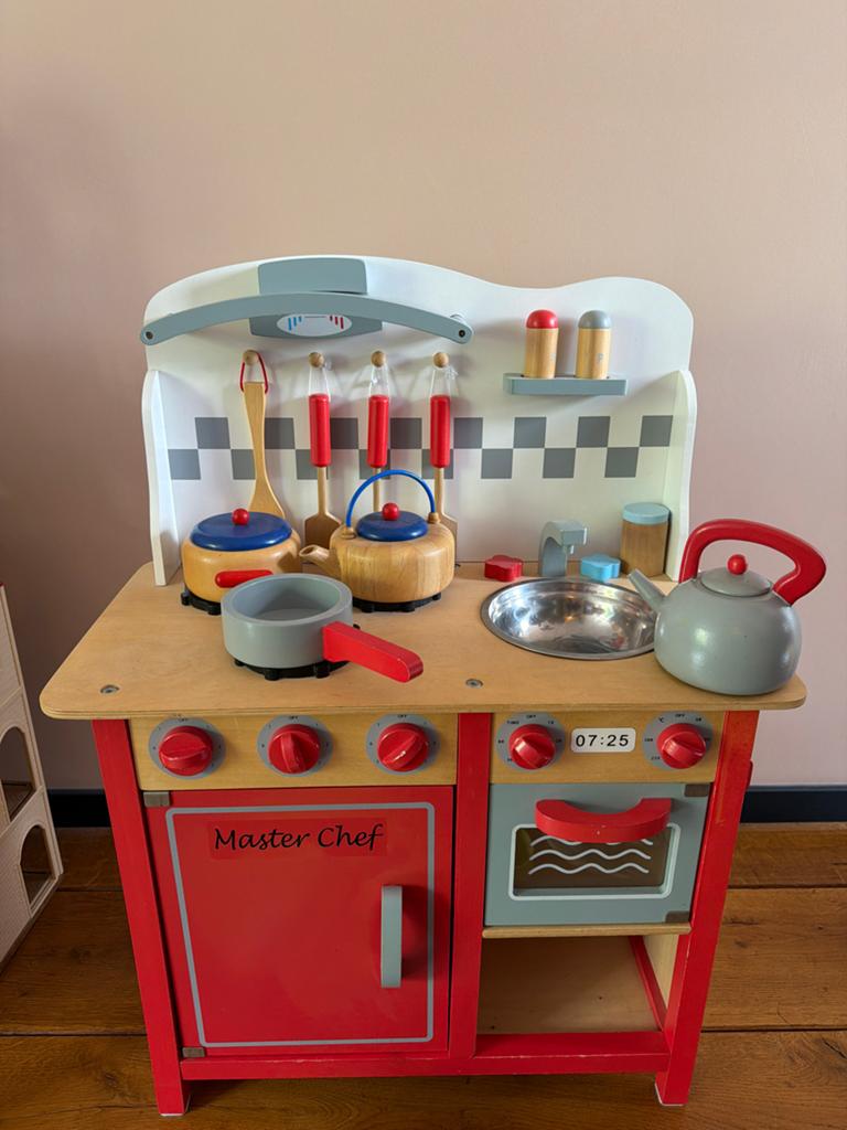 Houten speelkeuken 'Master Chef' met accessoires, Ophalen, Gebruikt, Hout, Speelkeuken
