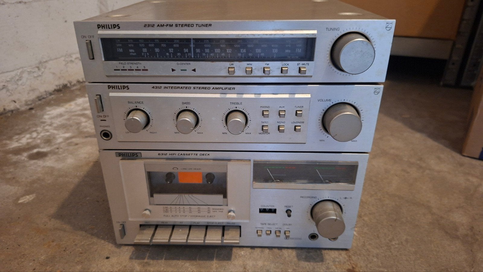 Philips Stereoset: Tuner, Versterker & Cassettedeck, Ophalen, Gebruikt, Losse componenten, Philips
