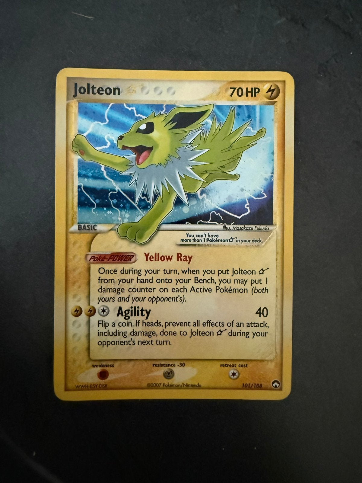 Jolteon Gold Star 101/104 - Ex Power Keepers, Ophalen of Verzenden, Gebruikt, Losse kaart