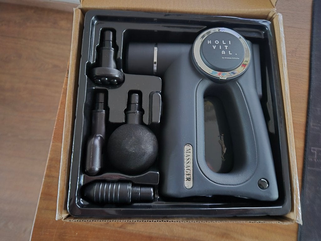 Holivital 3in1 Massage Gun HSE Set (nieuw), Sport en Fitness, Massageproducten, Ophalen of Verzenden, Nieuw, Massagetafel