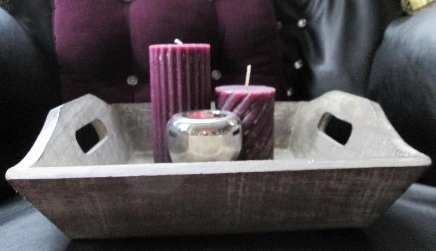 Brocante, Landelijk, Romantisch dienblad met accessoires., Ophalen of Verzenden, Nieuw, Vierkant, Hout