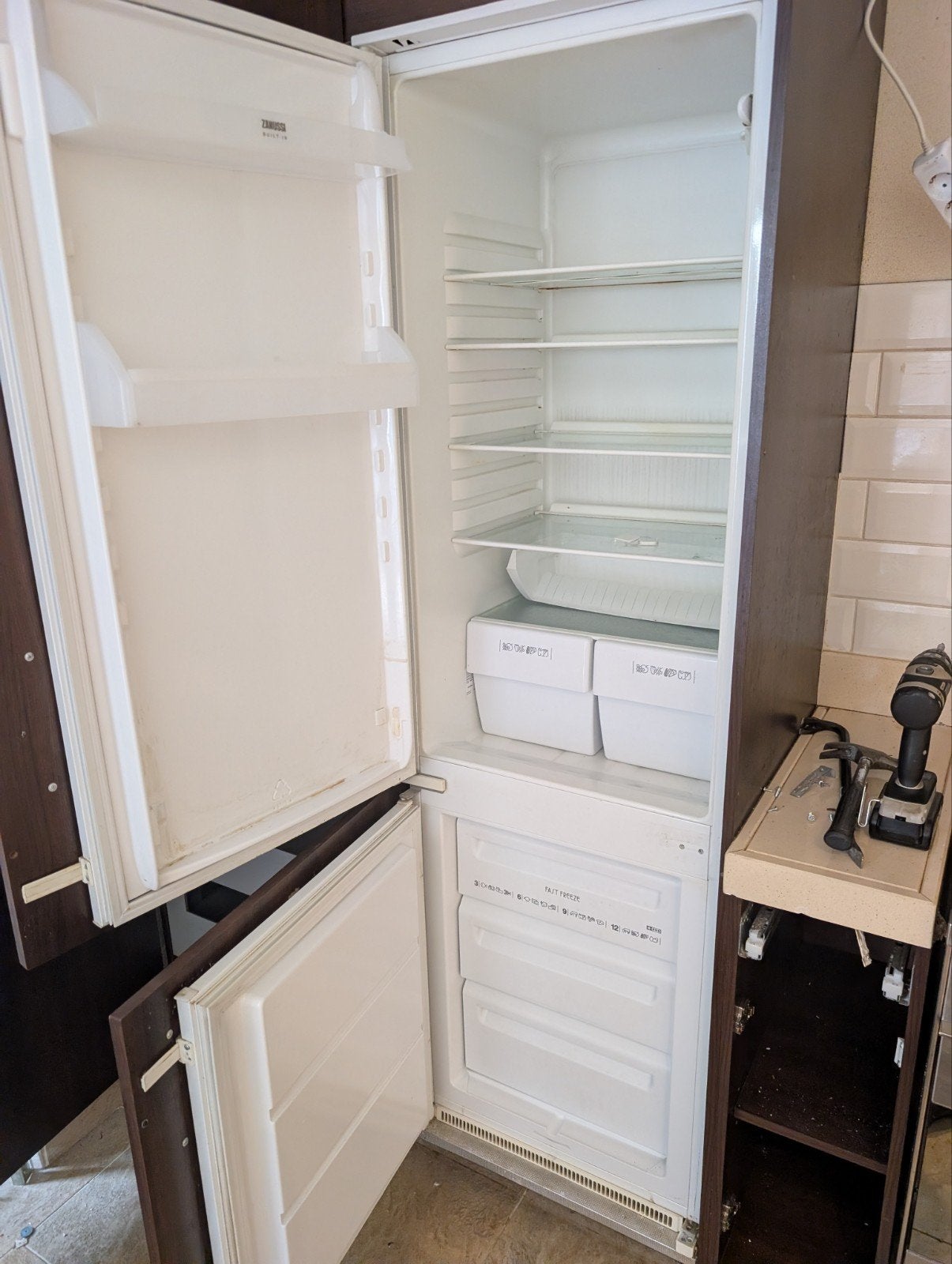 Zanussi Inbouw Koelvriescombinatie - Gebruikt, Ophalen, Gebruikt, 200 liter of meer, 60 cm of meer