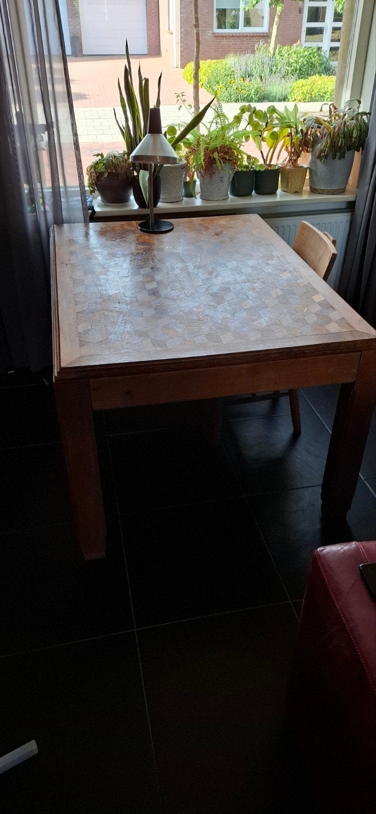Bureau/tafel Amsterdamse School 1920. Prijsverlaging, Ophalen of Verzenden, Rechthoekig, Eikenhout, 100 tot 150 cm