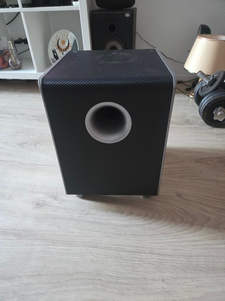JBL CS90SUB/230 Subwoofer met bekabeling, Gebruikt, Ophalen of Verzenden, 60 tot 120 watt, Subwoofer
