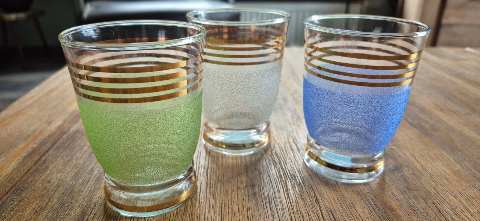 3 sapglazen uit België, Antiek en Kunst, Antiek | Glas en Kristal, Ophalen of Verzenden