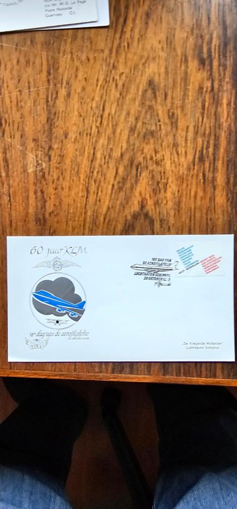 Envelop 60 jaar KLM - 1e dag van de aerofilatelie, Verzamelen, Verzenden, Paleis of Waag