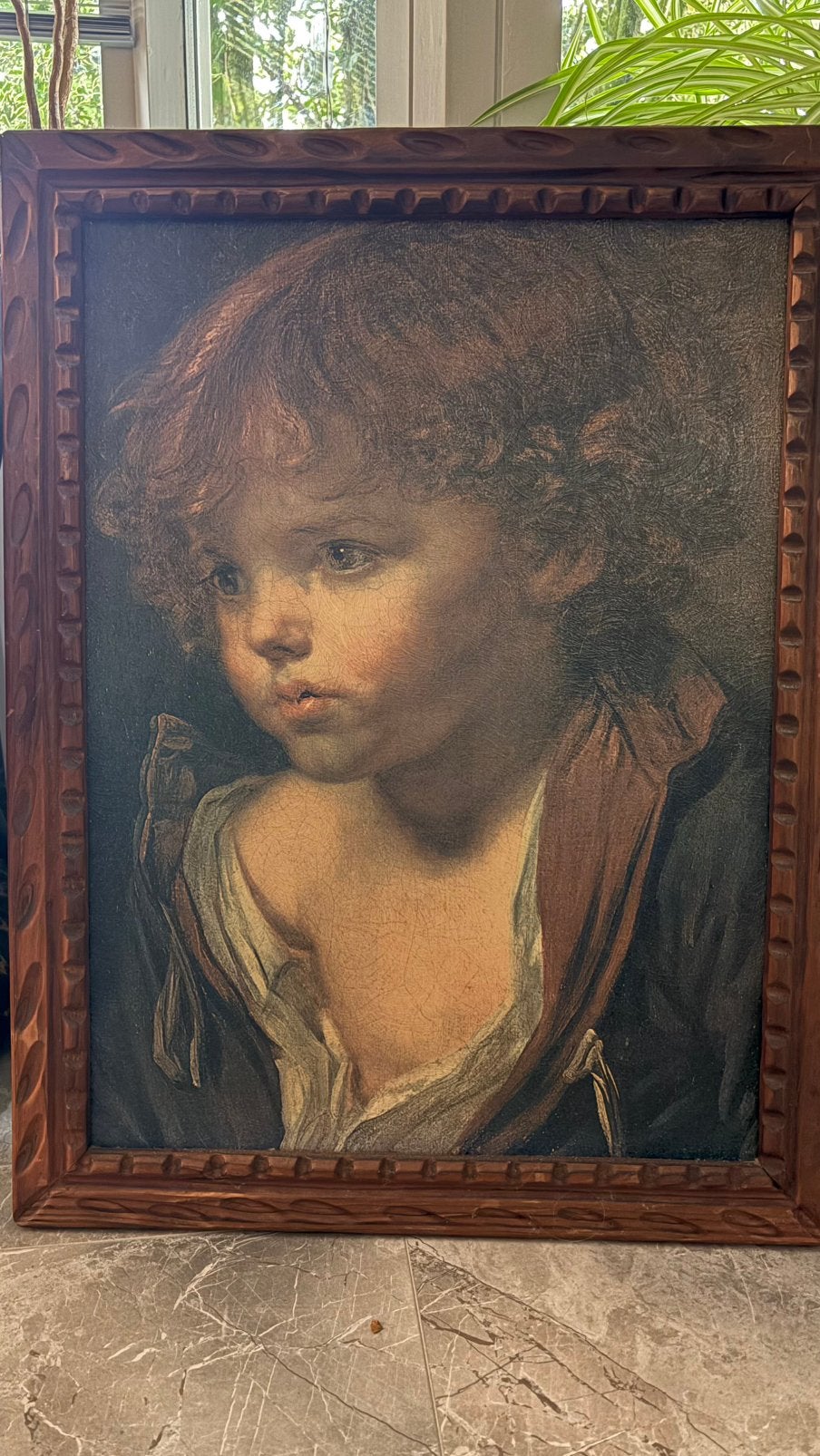 Vintage portret 'Blonde Jongen' (J.B. Greuze), Portret of Personen, Overige ondergronden, Ophalen of Verzenden, Klassiek