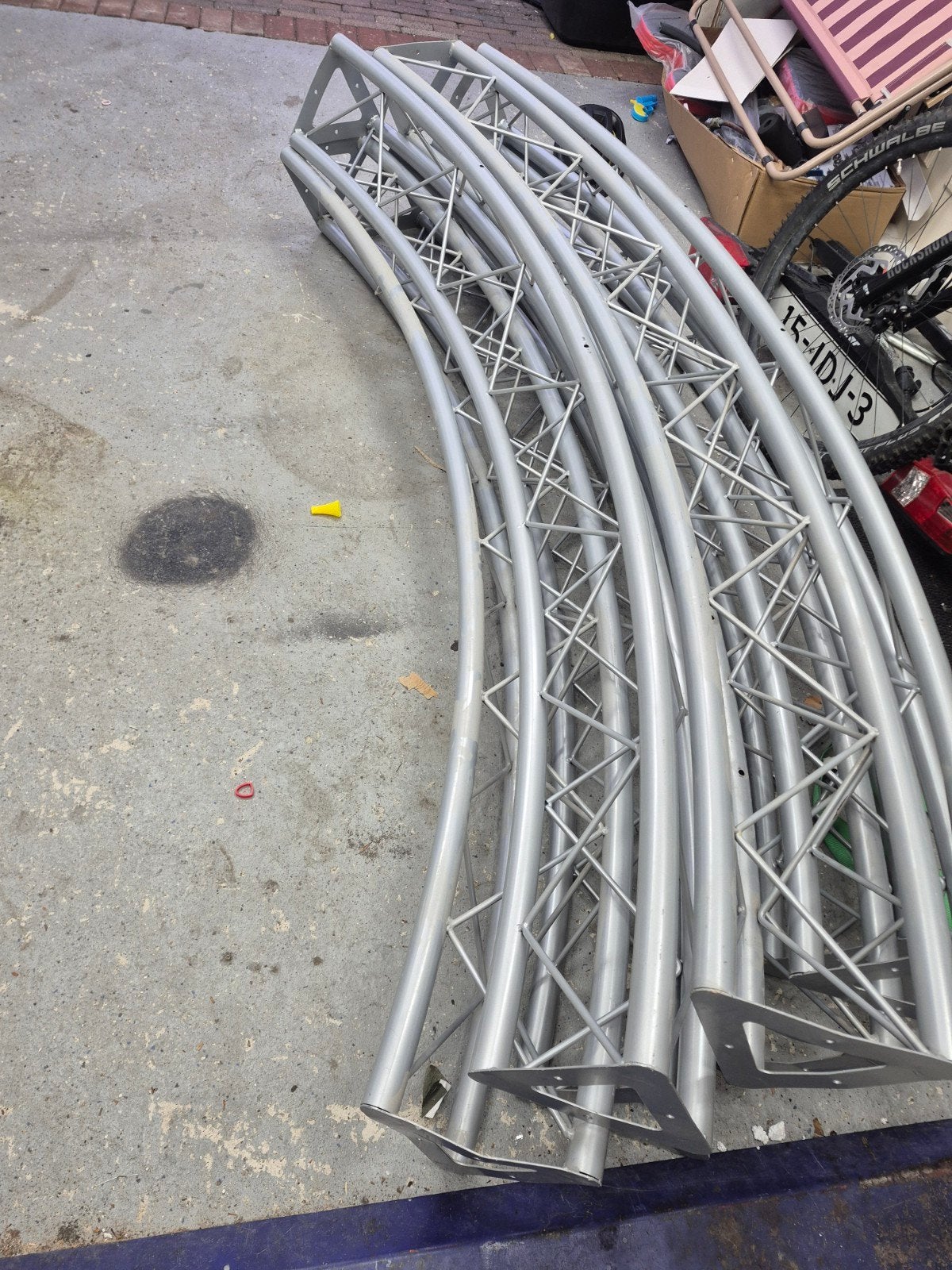 ronde truss 5 meter, Ophalen