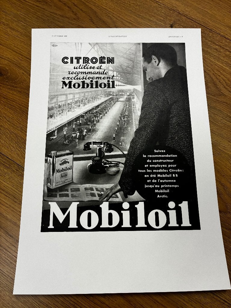 originele reclame 1930 oldtimer mobile oil, Auto diversen, Ophalen of Verzenden