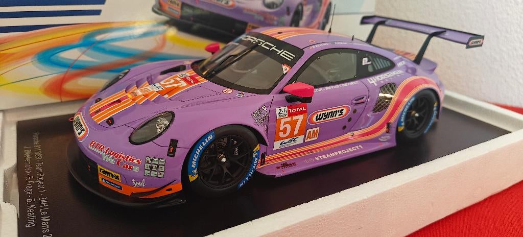 Spark 1/18 - Porsche 911 RSR #57 Bleekemolen/Fraga/Keating, Verzenden, Zo goed als nieuw, Auto, Overige merken
