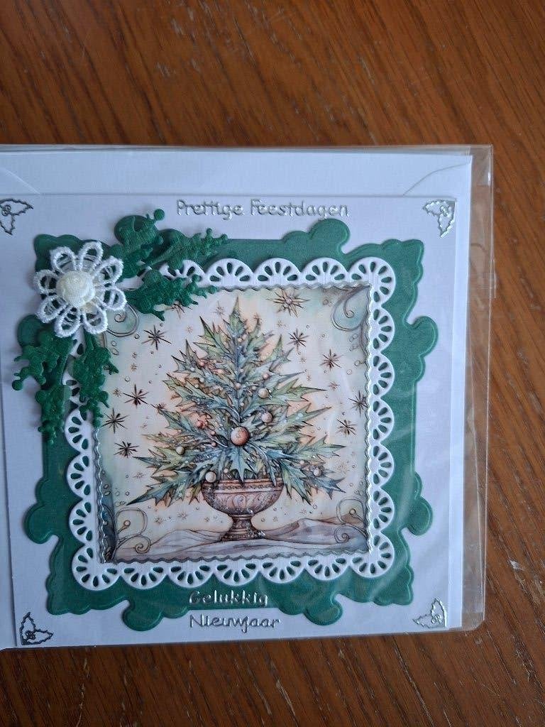 Kerstkaartje met kerstboom in pot no. 421, Ophalen of Verzenden, Nieuw, Kerst