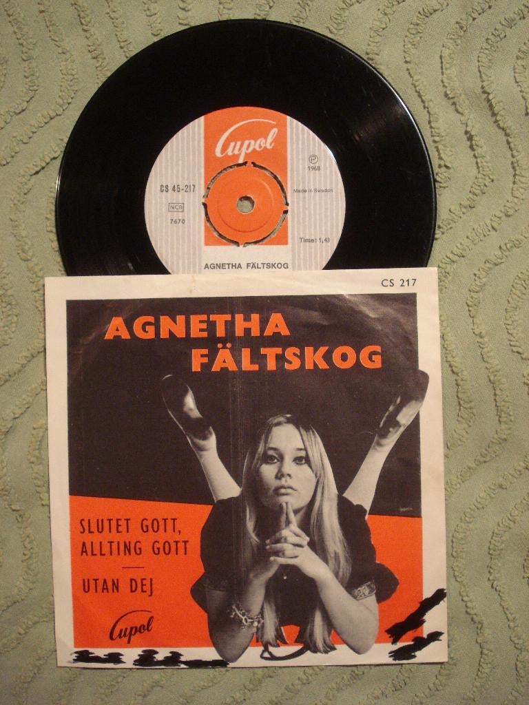 Agnetha Fältskog 7" Vinyl: ‘Slutet gott, allting gott’ ABBA, Cd's en Dvd's, Vinyl Singles, Gebruikt, Pop, Ophalen of Verzenden