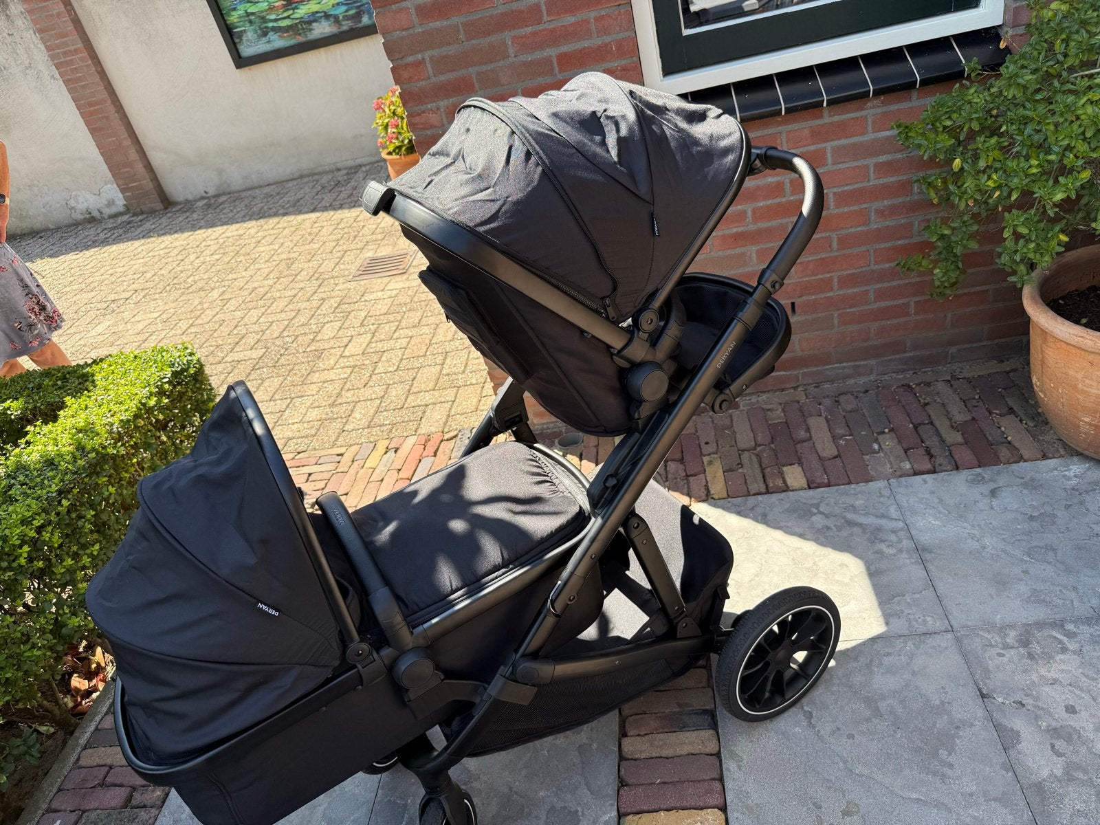 Deryan Combiwagen/Duowagen - Zo goed als nieuw, Kinderen en Baby's, Kinderwagens en Combinaties, Duowagen, Zo goed als nieuw, Combiwagen