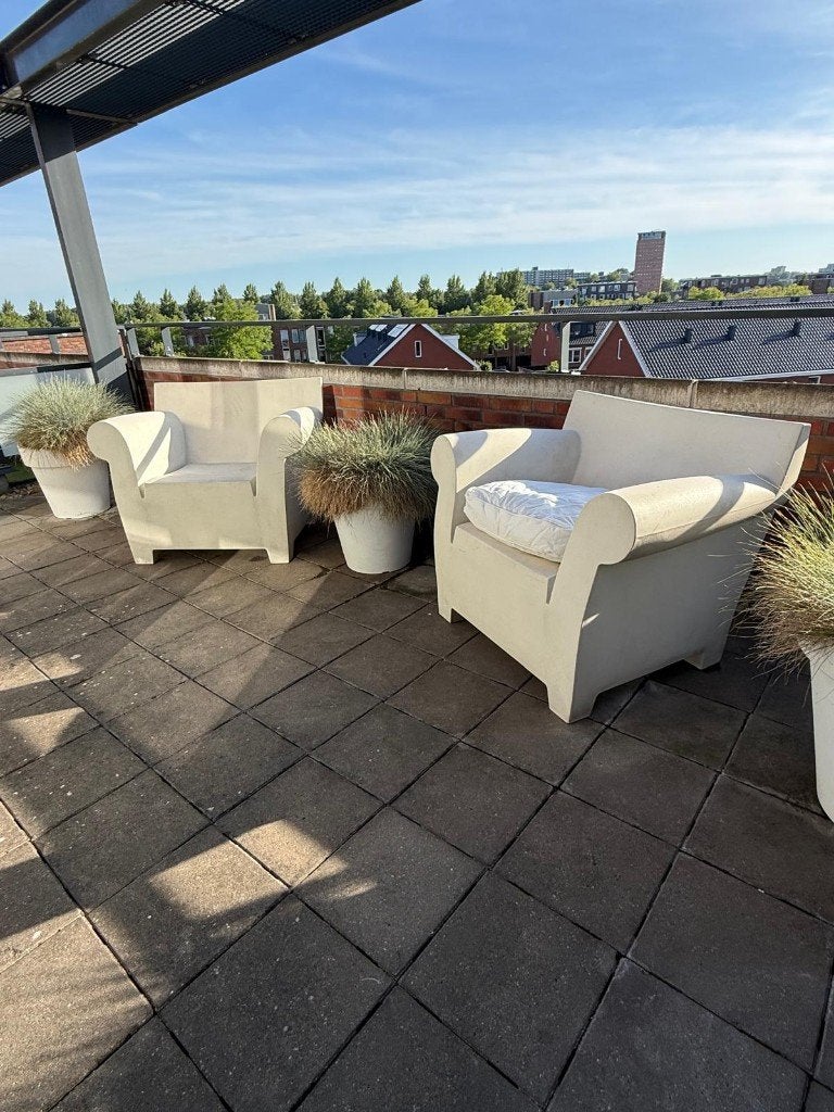 2x Kartell Bubble Club Fauteuil - Philippe Starck, Kunststof, Gebruikt, Stoel, Tuinset