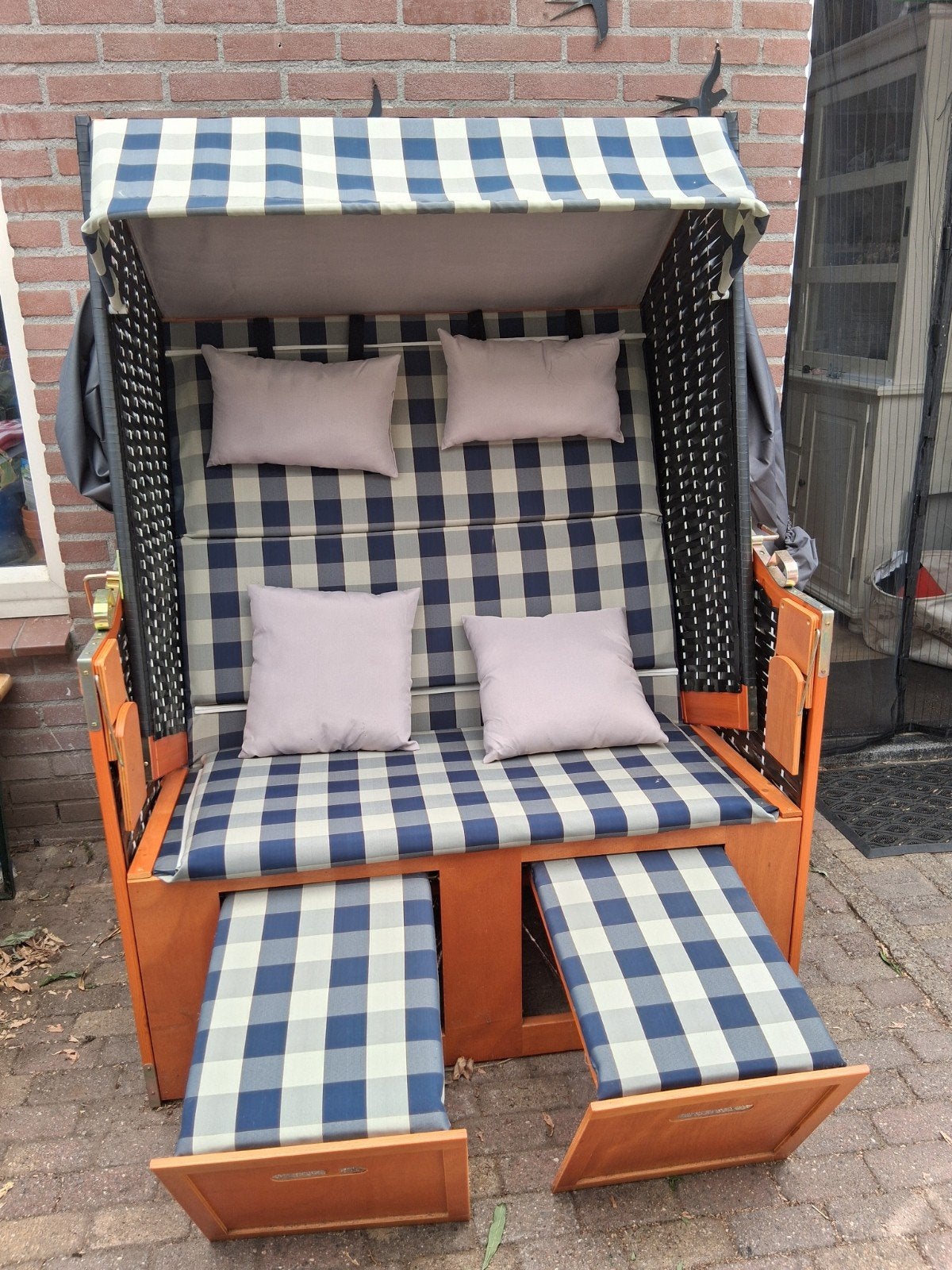 Strandstoel, Tuin en Terras, Rotan, Zo goed als nieuw, Bank, Ophalen