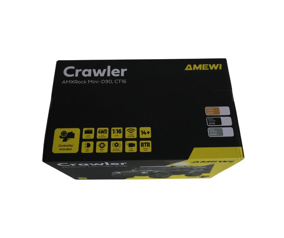 Amewi AMXRock Mini-D90 Scale Crawler 4WD 1/16 RTR Black, Hobby en Vrije tijd, Modelbouw | Radiografisch | Auto's, Ophalen of Verzenden