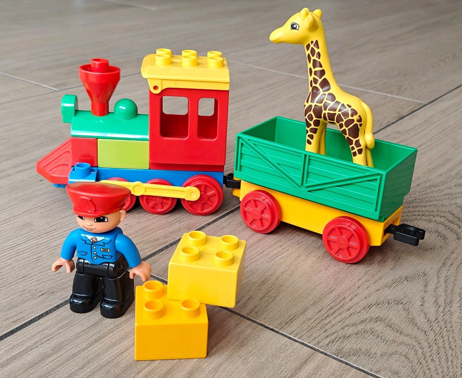 LEGO Duplo Dierentuin Trein 6144 met Giraffe en Machinist, Overige thema's, Ophalen of Verzenden, Zo goed als nieuw, Duplo